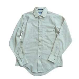 Vintage Mens Shop Long Sleeve Button Down Shirt Tan